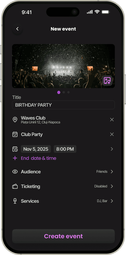 Create Event Screen
